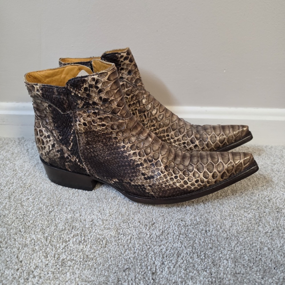 Boot Star by Old Gringo Mens 9D Python Snakeskin Exotic Western Ankle Boots